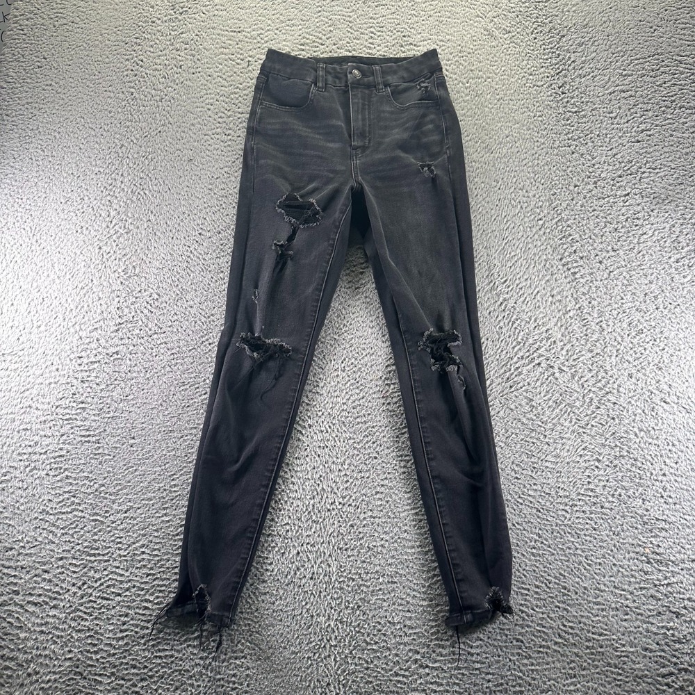 American Eagle Outfitters The Dream Jeans Women's 2‎ Black Denim Jegging Curvy